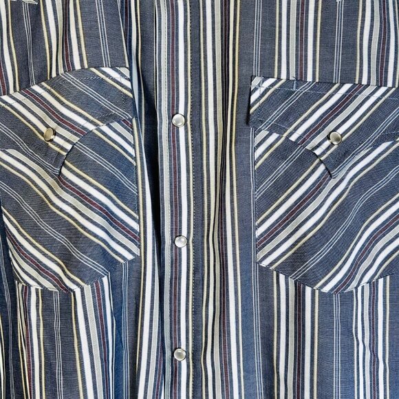 Plains Western Wear Medium Men Pearl Snap Plaid Shirt Rodeo Outdoors - Picture 3 of 5